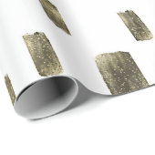 Moderne verfkwast goud koper brons glans cadeaupapier (Rol Hoek)