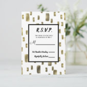 Moderne verfkwast goud koper brons RSVP antwoord (Staand voorkant)