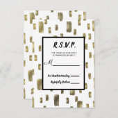 Moderne verfkwast goud koper brons RSVP antwoord (Voorkant / Achterkant)