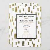 Moderne verfpenseel goudkoper Bronze bruiloft Kaart (Voorkant / Achterkant)