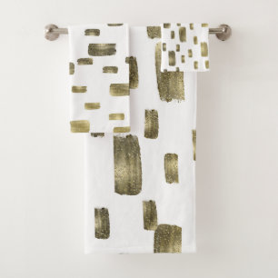 Moderne verfpenseel goudkoper Bronze Sparkle Bad Handdoek