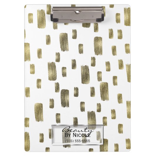 Moderne verfpenseel goudkoper Bronze Sparkle Klembord (Voorkant)