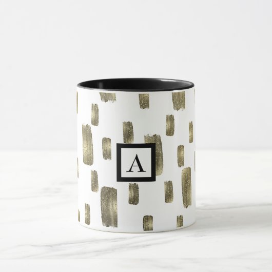 Moderne verfpenseel goudkoper Bronze Sparkle Mok (Midden)