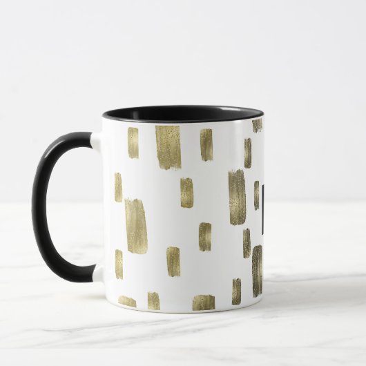 Moderne verfpenseel goudkoper Bronze Sparkle Mok (Links)