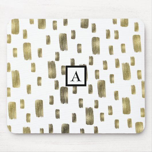 Moderne verfpenseel goudkoper Bronze Sparkle Muismat (Voorkant)