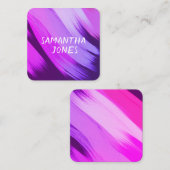 moderne verfslag abstract ontwerp paars vierkante visitekaartje (Voorkant / Achterkant)