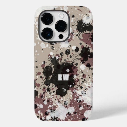 Moderne verfspatten gepersonaliseerd Case-Mate iPhone case (Achterkant)