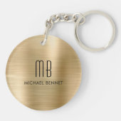 Moderne Vergulde Monogram Sleutelhanger (Achterkant)