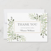 Moderne Verjaardag Dank u Groen Waterverf Bedankkaart (Voorkant)