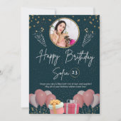 moderne verjaardag foto elegant kaart (Voorkant)