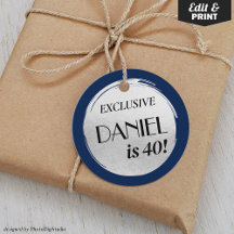 Moderne Verjaardag Marine Blauw Zilver