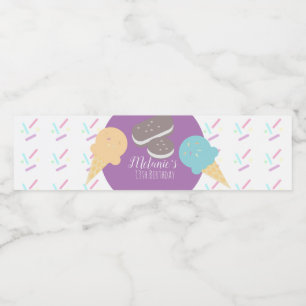 Moderne verjaardagsconfetti voor ijs waterfles etiket