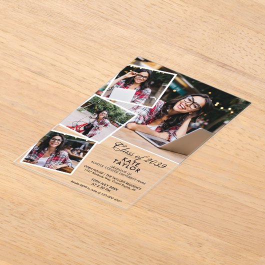 Moderne verjaardagsfeest uitnodiging voor eindexam acryl uitnodigingen (Laagn)