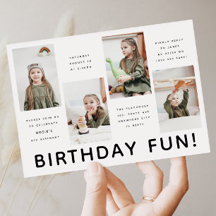Moderne verjaardagsfeest voor elke leeftijd met 4 kaart