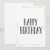 Moderne verjaardagskaart met gouden versiering (Voorkant / Achterkant)