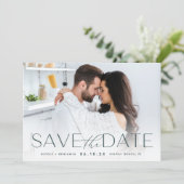 Moderne verklaring | Horizontale foto Save The Date (Staand voorkant)