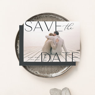Moderne verklaring   Horizontale foto Save The Date