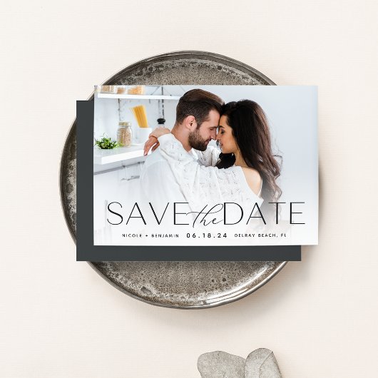 Moderne verklaring | Horizontale foto Save The Date