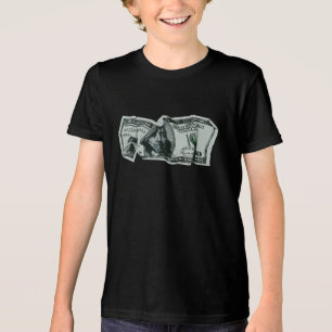 Moderne Verkreukelde $100 Biljet Ontwerp Tri-Blend Shirt