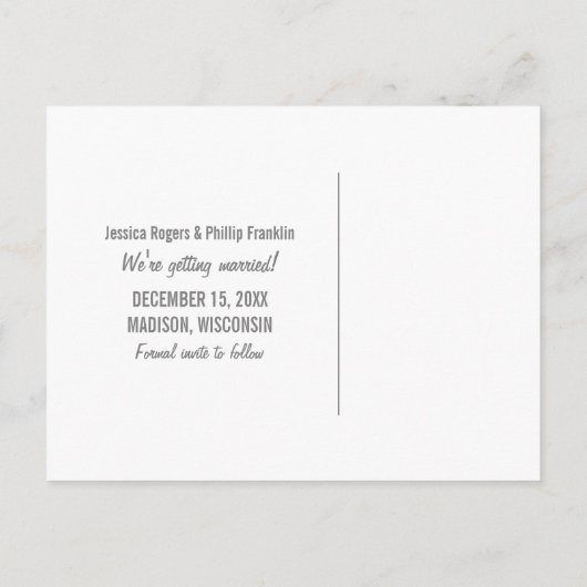 Moderne Verlant sparen het Briefkaart van de Datum (Achterkant)