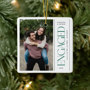 Moderne Verliefde Koppels Foto Mr & Mrs Keramisch Ornament