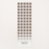 Moderne Verlopende Bruine Gingham Minimalistische  Yogamat (Voorkant)