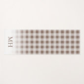 Moderne Verlopende Bruine Gingham Minimalistische  Yogamat (Voorkant (horizontaal))