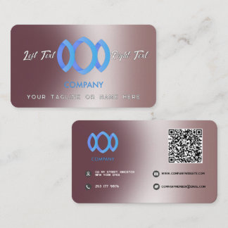 Moderne Verlopende Metallische Poeder Roze Sjabloo Visitekaartje
