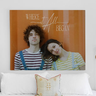 Moderne Verloving voor foto-Jubileum Canvas Afdruk