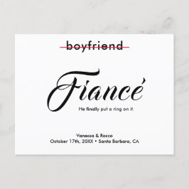 Moderne Verlovingsaankondiging 'Leg een ring om' Aankondigingskaart