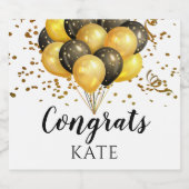 Moderne vermelding witte en goudwijn op de Pensioe Sparkling Wijnetiket (Enkel label)