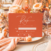 Moderne Verona Sunset Kalligrafie QR-code RSVP Kaartje