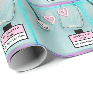 Moderne verpleegkundige Stethoscoop en uniform  Cadeaupapier