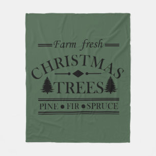 Moderne verse kerst dennenbomen fleece deken