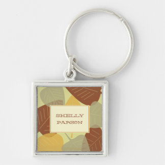Moderne versnipperde bladeren najaar gepersonalise sleutelhanger