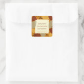 Moderne verspreide bladeren Thanksgiving viering Vierkante Sticker (Tas)