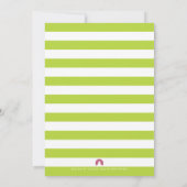 Moderne Vert Bleu Blanc Bébé Saupoudrer Invitation (Dos)