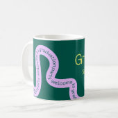 Moderne vert coloré typographie graduation Mug (Devant gauche)