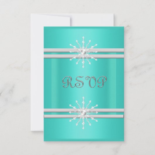 MODERNE VERT TURQUOISE CRYSTAL RIPPLE RSVP (Devant)