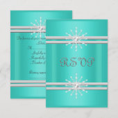 MODERNE VERT TURQUOISE CRYSTAL RIPPLE RSVP (Devant / Derrière)