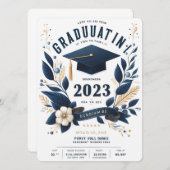 Moderne Vertical Photo Afstuderen uitnodigingsles Kaart (Voorkant / Achterkant)