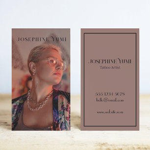 Moderne Verticale Fotografie Foto Tattoo Artiest Visitekaartje
