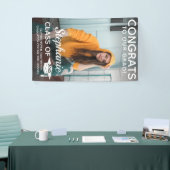 Moderne Verticale Gefeliciteerd Afstudeerder Foto Spandoek (Beurs)