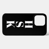 Moderne verticale initialen zwart wit Case-Mate iPhone case (Achterkant (horizontaal))