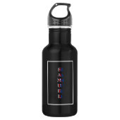 Moderne verticale monogrammen zwart wit waterfles  (Voorkant)