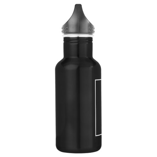 Moderne verticale monogrammen zwart wit waterfles  (Links)