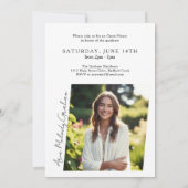 Moderne verticale scriptfoto afstuderen kaart (Achterkant)