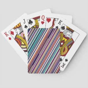 Moderne Verticale Streep Abstract in Plum & Turkoo Pokerkaarten