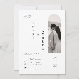 Moderne Verticale Typografie Huwelijkssjabloon. Kaart