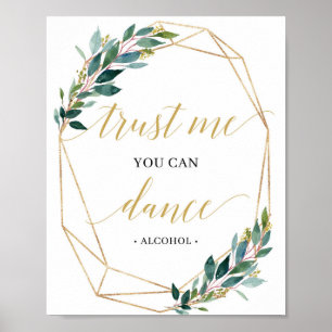Moderne vertrouw me, je kunt dansen met een bruilo poster